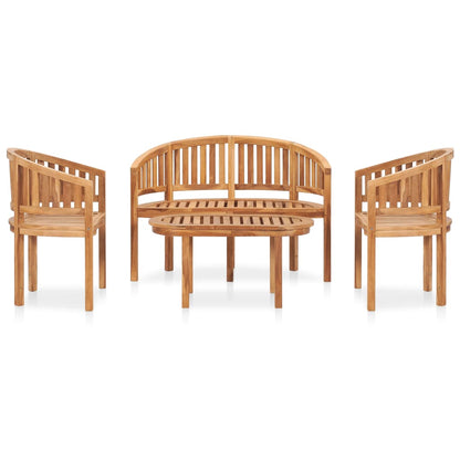 4-tlg. Garten-Lounge-Set Massivholz Teak 120376