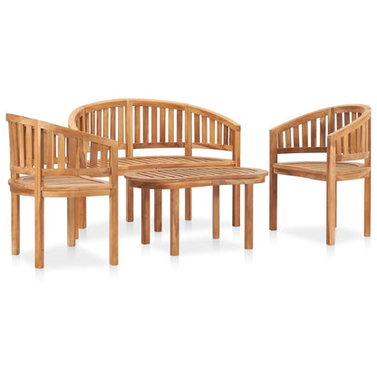 4-tlg. Garten-Lounge-Set Massivholz Teak 120376