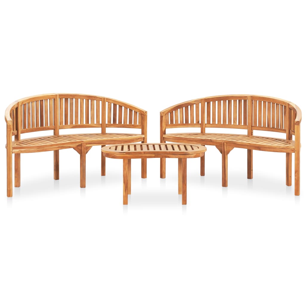 3-tlg. Garten-Lounge-Set Massivholz Teak 116630