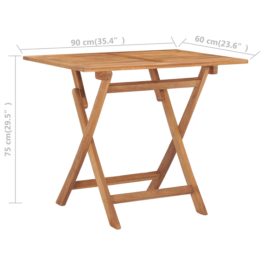 5-tlg. Garten-Essgruppe Klappbar Massivholz Teak 95284