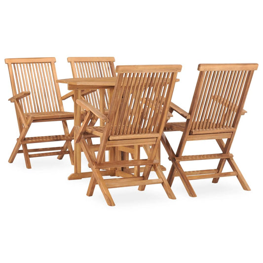 5-tlg. Garten-Essgruppe Klappbar Massivholz Teak 120377