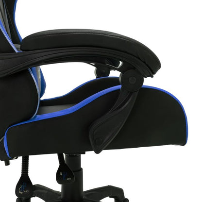 85044 Gaming-Stuhl mit RGB LED-Leuchten Blau und Schwarz Kunstleder