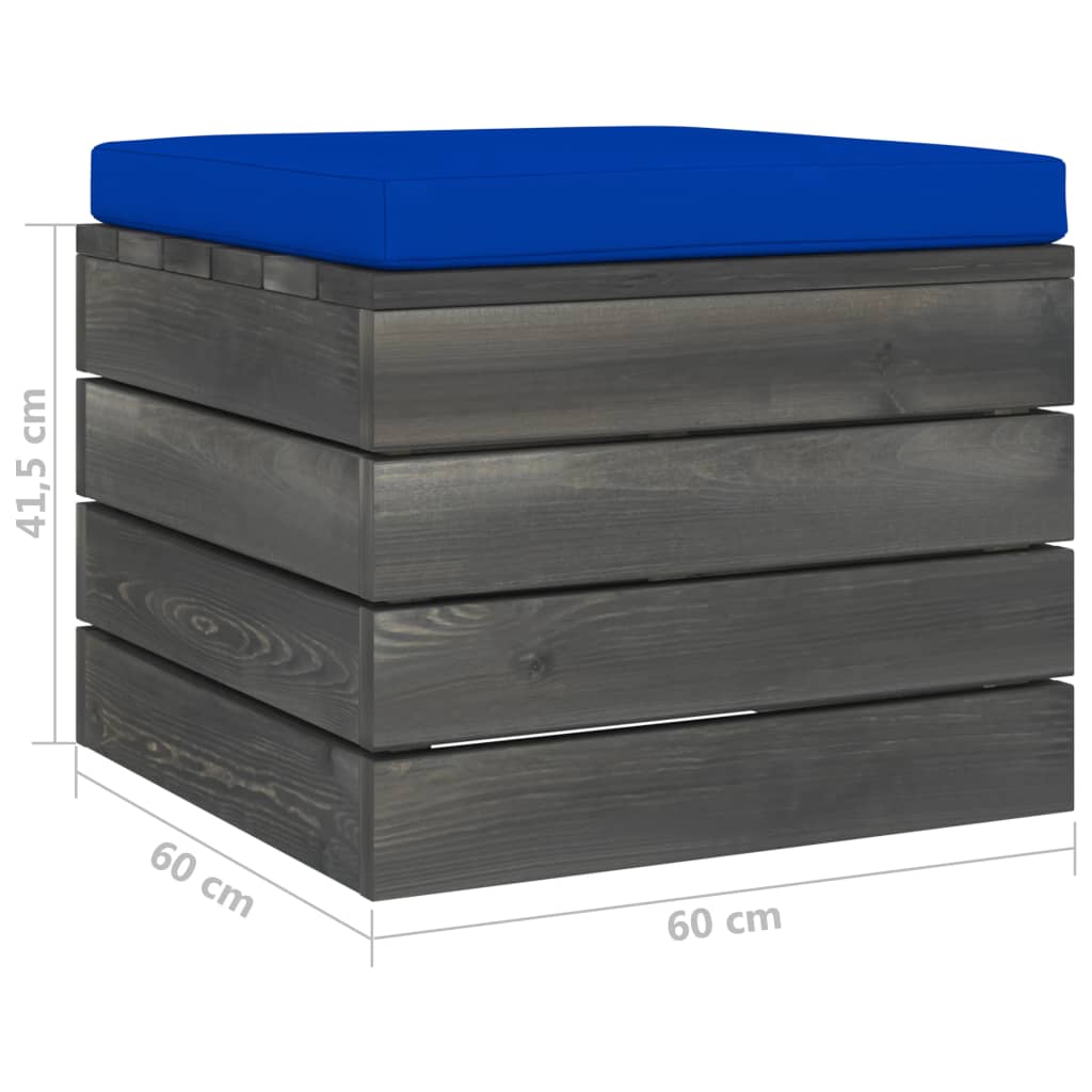 Garten-Paletten-Hocker mit Sitzkissen Kiefernholz 113550