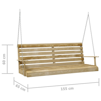 Hollywoodschaukel Kiefernholz Imprägniert 155x65x60 cm 140735