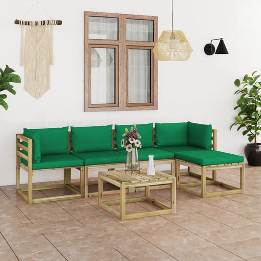 6-tlg. Garten-Lounge-Set mit Kissen Imprägniertes Kiefernholz 101761