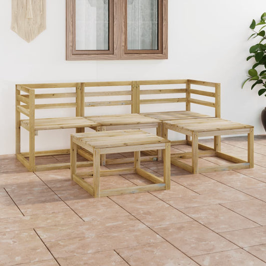 5-tlg. Garten-Lounge-Set Grün Imprägniertes Kiefernholz 117296