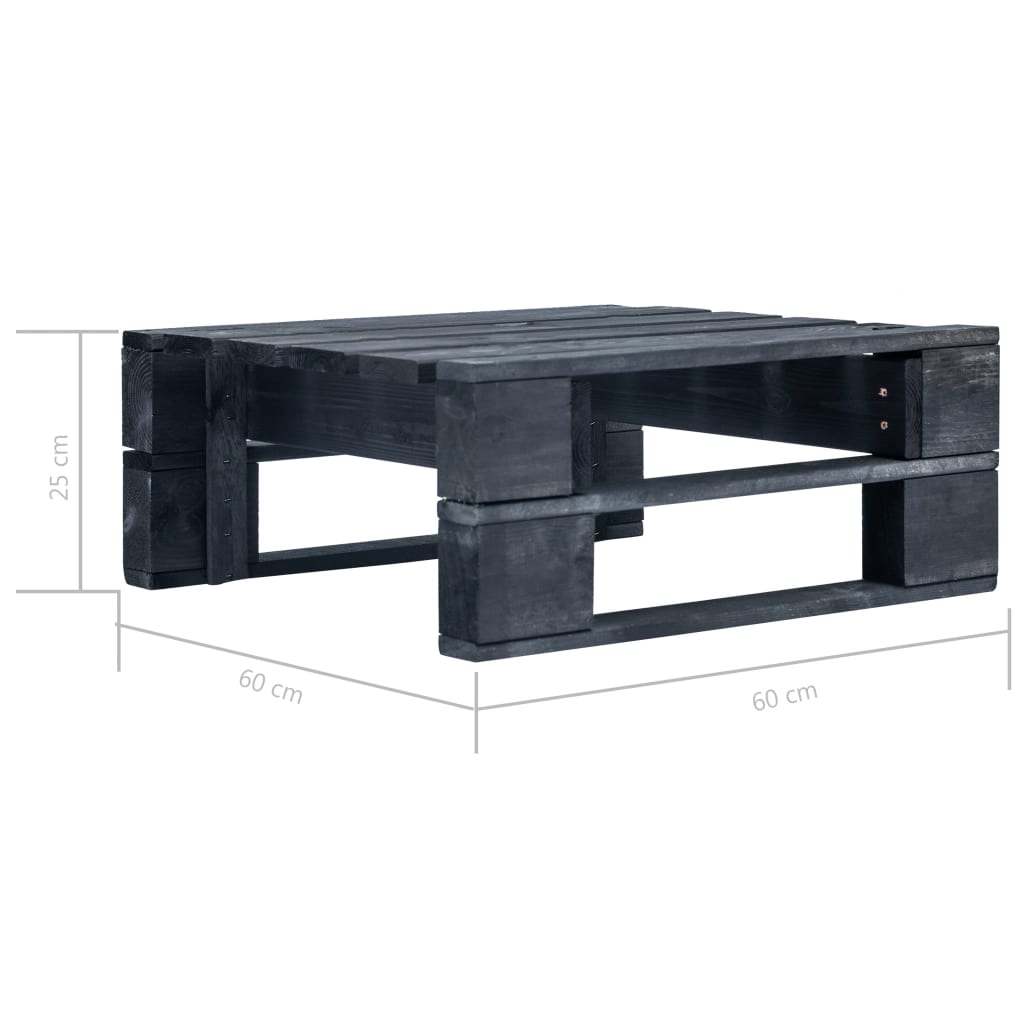 Garten-Paletten-Hocker Schwarz Imprägniertes Kiefernholz 103292