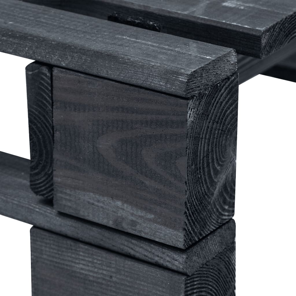 Garten-Paletten-Hocker Schwarz Imprägniertes Kiefernholz 100852