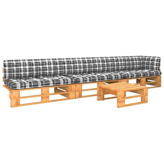 4-tlg. Paletten-Lounge-Set Honigbraun Kiefernholz Imprägniert 111836