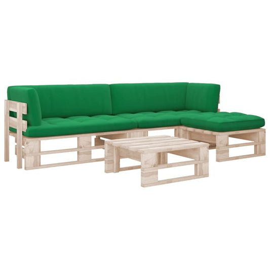 4-tlg. Paletten-Lounge-Set mit Kissen Kiefernholz Imprägniert 95355