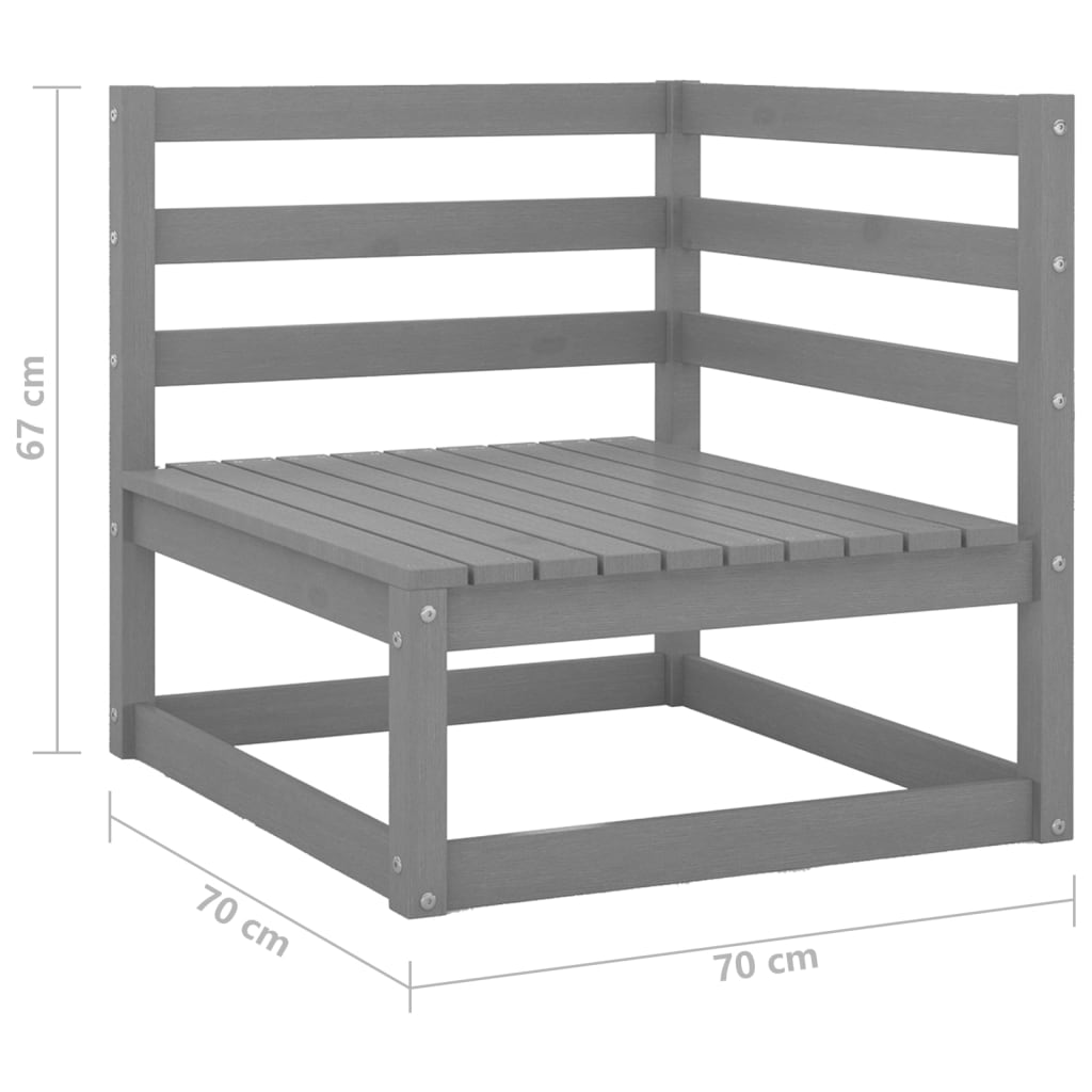 2-tlg. Garten-Lounge-Set Grau Kiefer Massivholz 98899