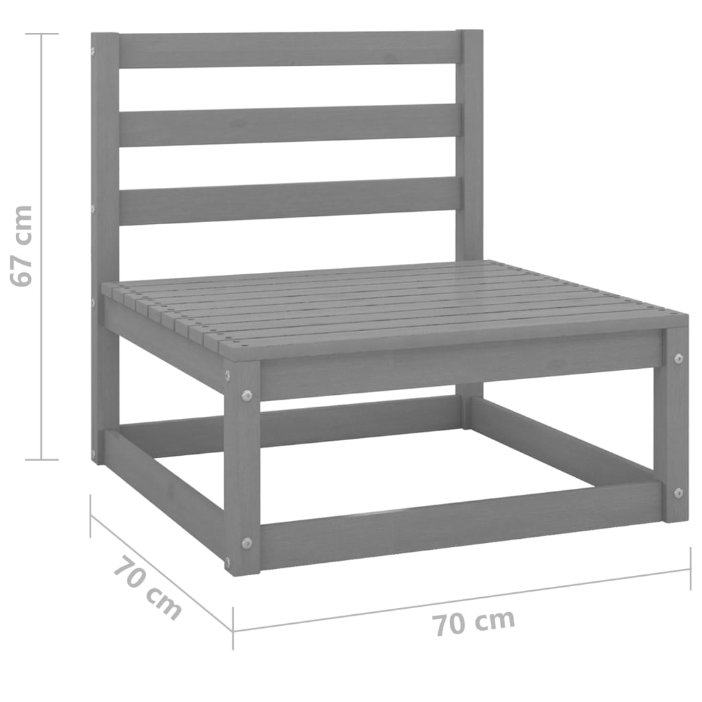 2-tlg. Garten-Lounge-Set Grau Kiefer Massivholz 98899