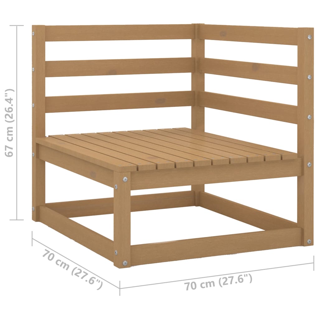 2tlg. Garten-Lounge-Set mit Kissen Honigbraun Massivholz Kiefer 108183