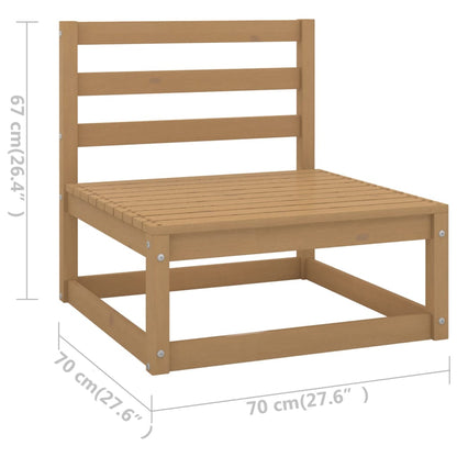 2tlg. Garten-Lounge-Set mit Kissen Honigbraun Massivholz Kiefer 108183