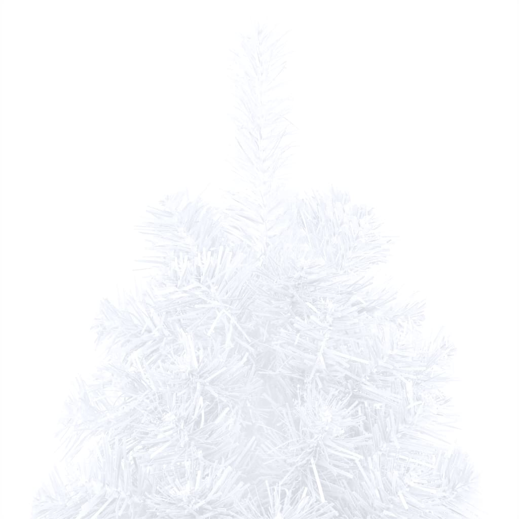 Künstlicher Halber Weihnachtsbaum mit Ständer Weiß 150 cm PVC 87237