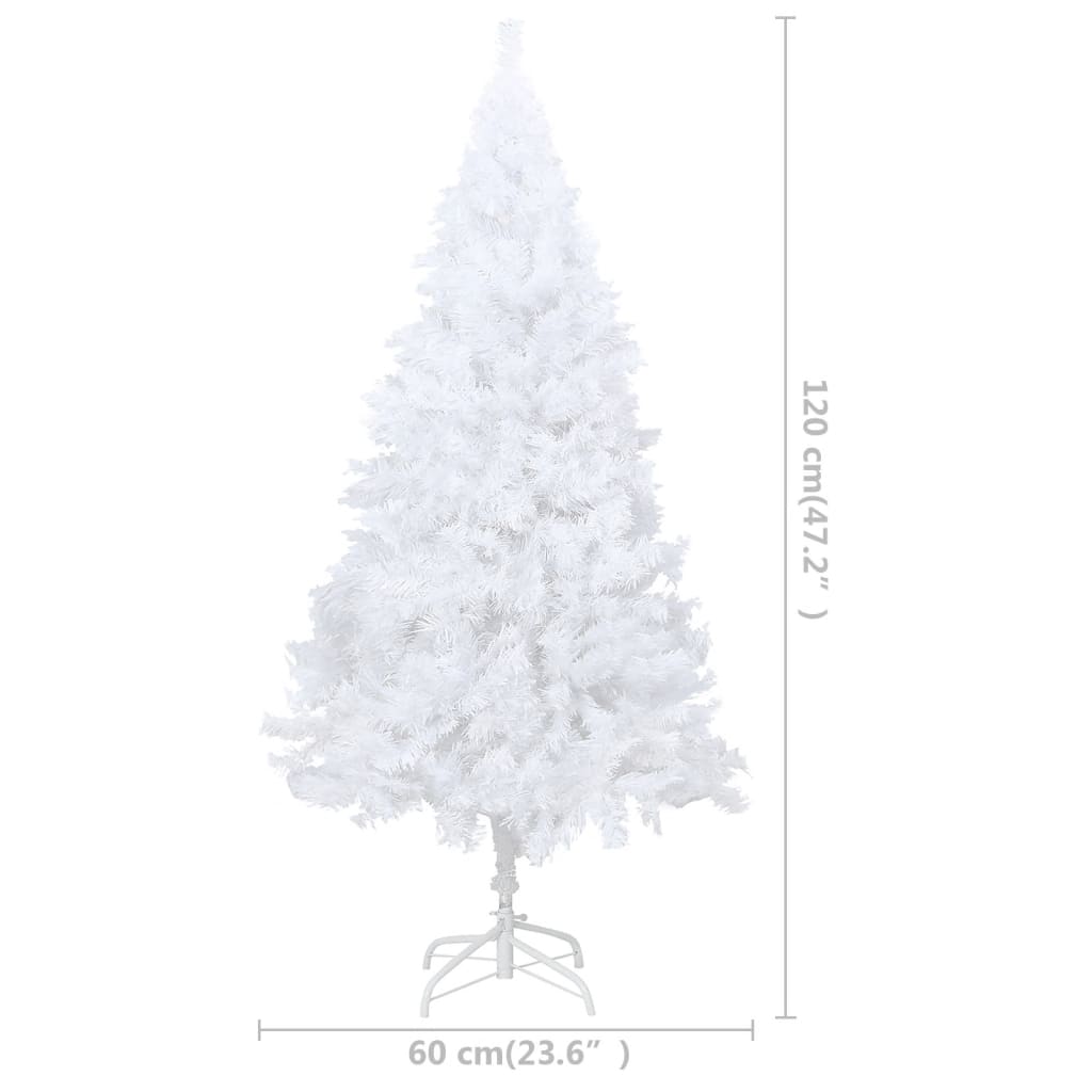 Künstlicher Weihnachtsbaum mit Dicken Zweigen Weiß 120 cm PVC 127485