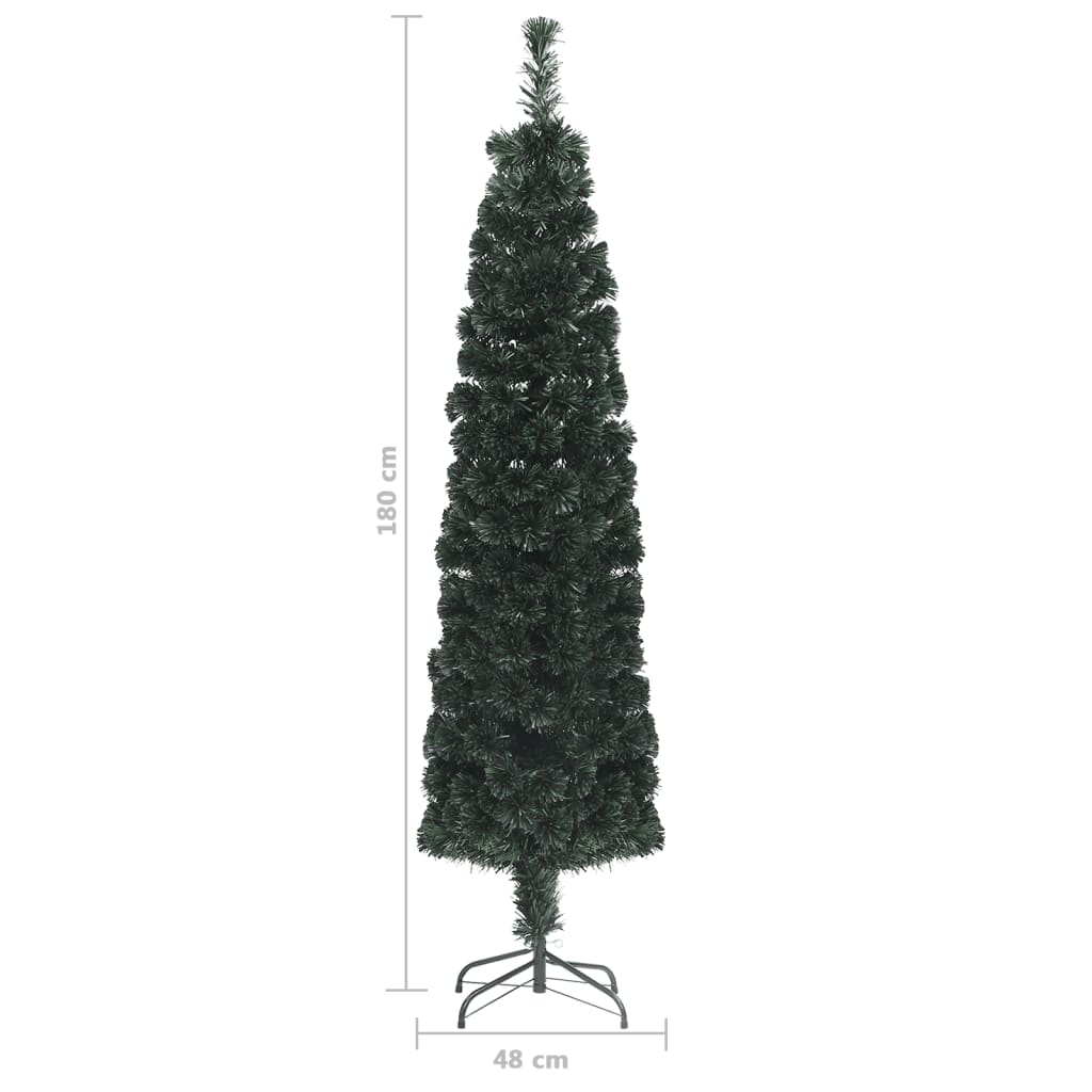 Künstlicher Weihnachtsbaum Schlank mit Ständer 180 cm Glasfaser 126592