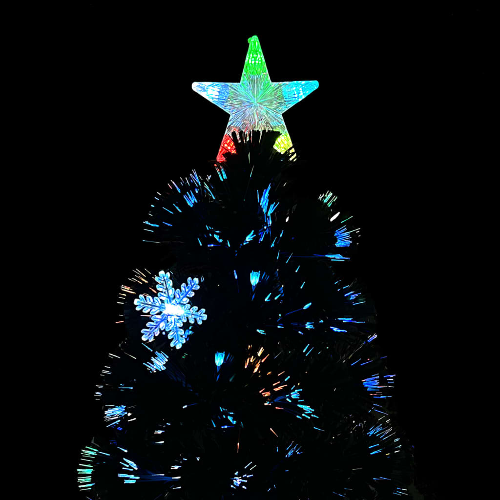 Weihnachtsbaum mit LED-Schneeflocken Schwarz 150 cm Fiberoptik 126636