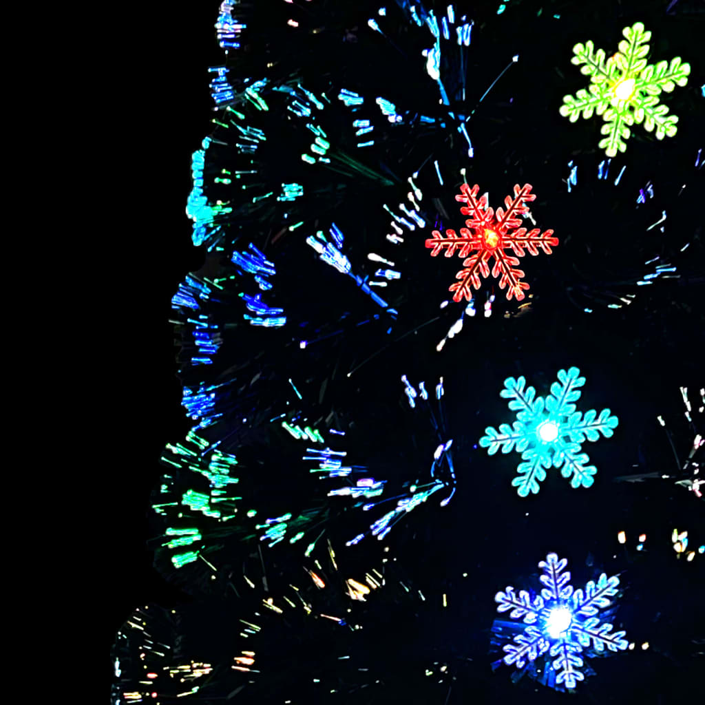 Weihnachtsbaum mit LED-Schneeflocken Schwarz 150 cm Fiberoptik 126636