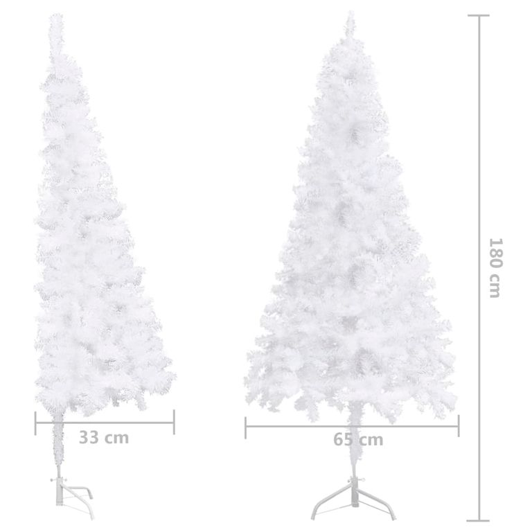 Künstlicher Eck-Weihnachtsbaum Weiß 180 cm PVC 126573