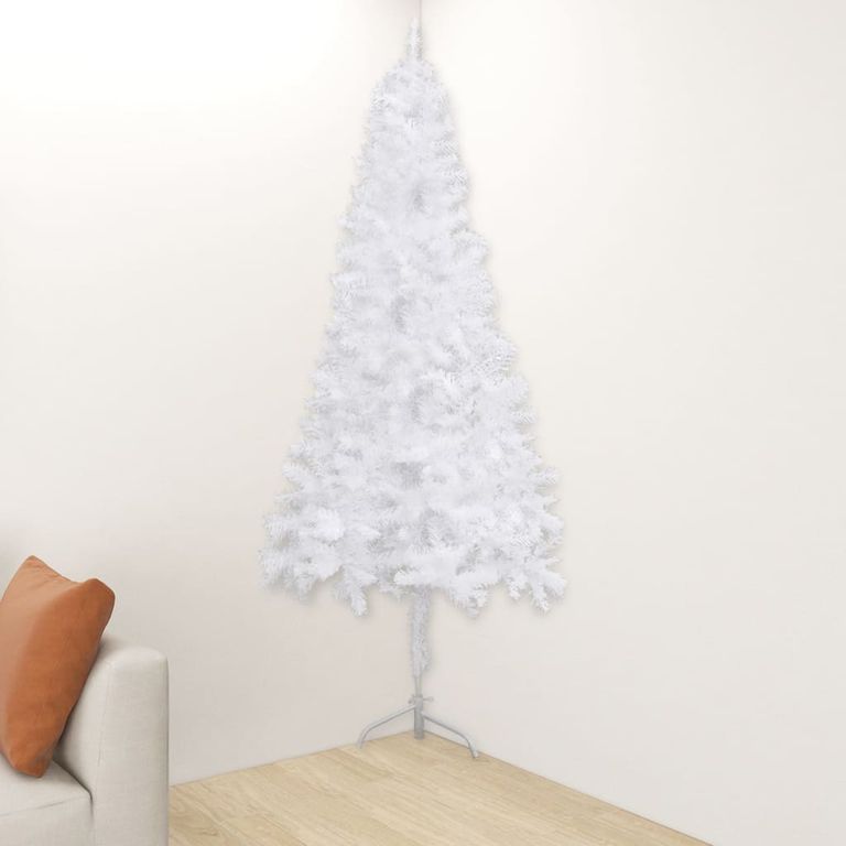 Künstlicher Eck-Weihnachtsbaum Weiß 180 cm PVC 126573