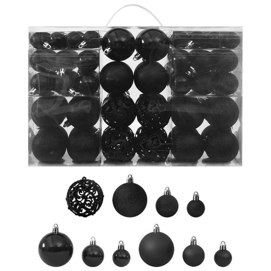 100-tlg. Weihnachtskugel-Set Schwarz 87000