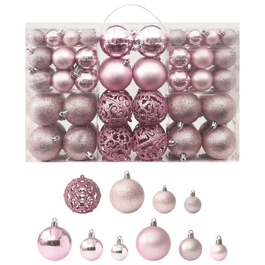 100-tlg. Weihnachtskugel-Set Rosa 86999