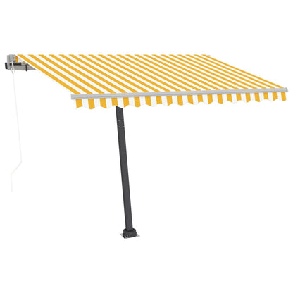 Automatische Markise mit LED & Windsensor 300x250 cm Gelb/Weiß 121391