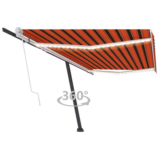 Automatische Markise mit LED Windsensor 500x350 cm Orange/Braun 130070