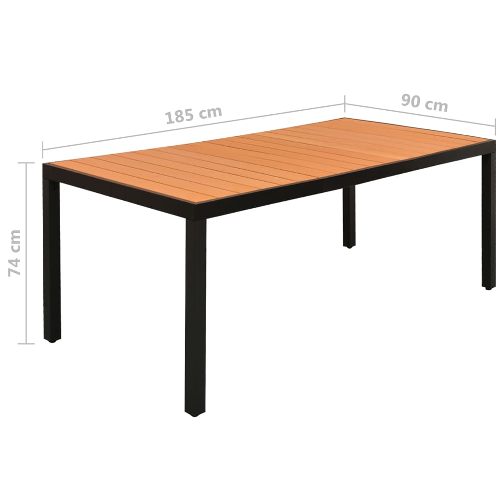 9-tlg. Garten-Essgruppe Aluminium Schwarz 119728