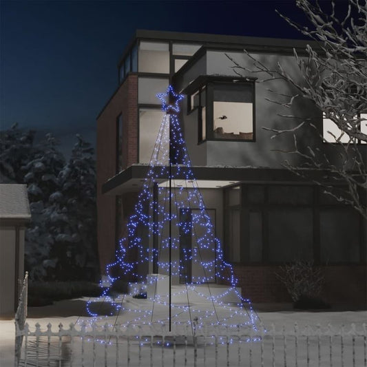 LED-Weihnachtsbaum mit Metallstange 500 LEDs Blau 3 m 127703