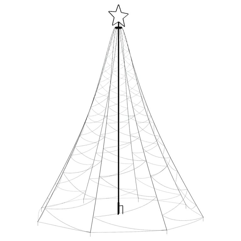 LED-Weihnachtsbaum mit Metallstange 1400 LEDs Kaltweiß 5 m 88294