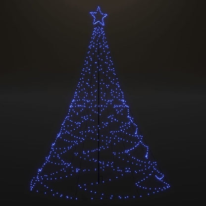 LED-Weihnachtsbaum mit Metallstange 1400 LEDs Blau 5 m 127472