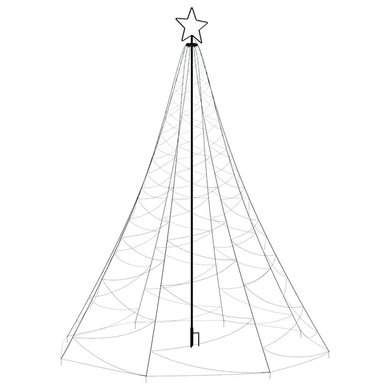 LED-Weihnachtsbaum mit Metallstange 1400 LEDs Blau 5 m 127472