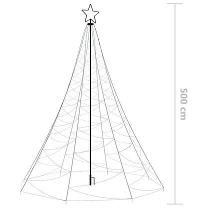 LED-Weihnachtsbaum mit Metallstange 1400 LEDs Blau 5 m 127472