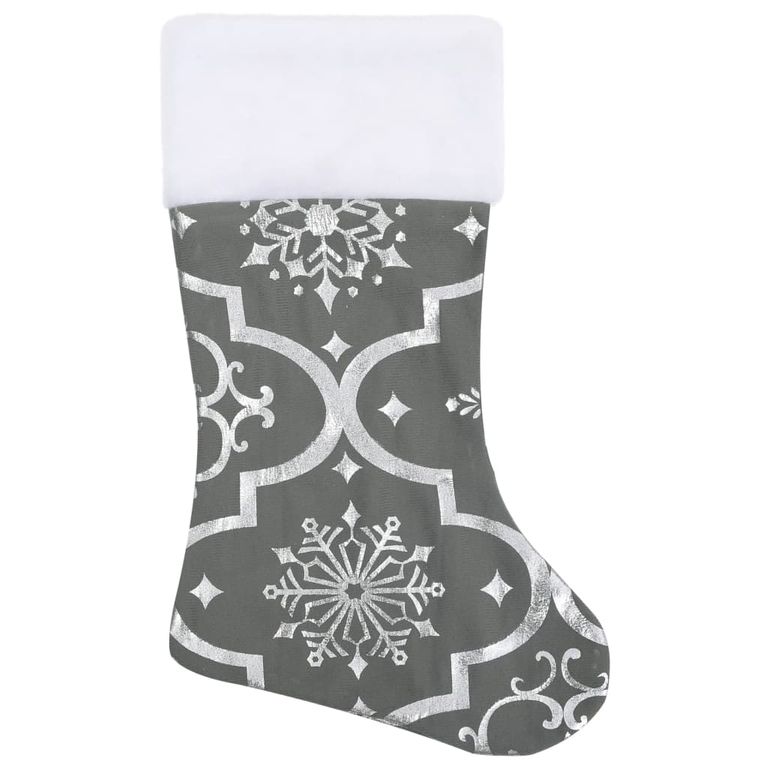 Luxus-Weihnachtsbaumdecke mit Socke Grau 90 cm Stoff 127706