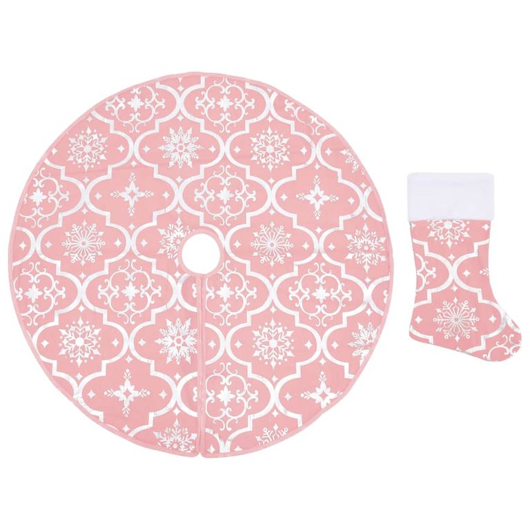 Luxus-Weihnachtsbaumdecke mit Socke Rosa 122 cm Stoff 128082