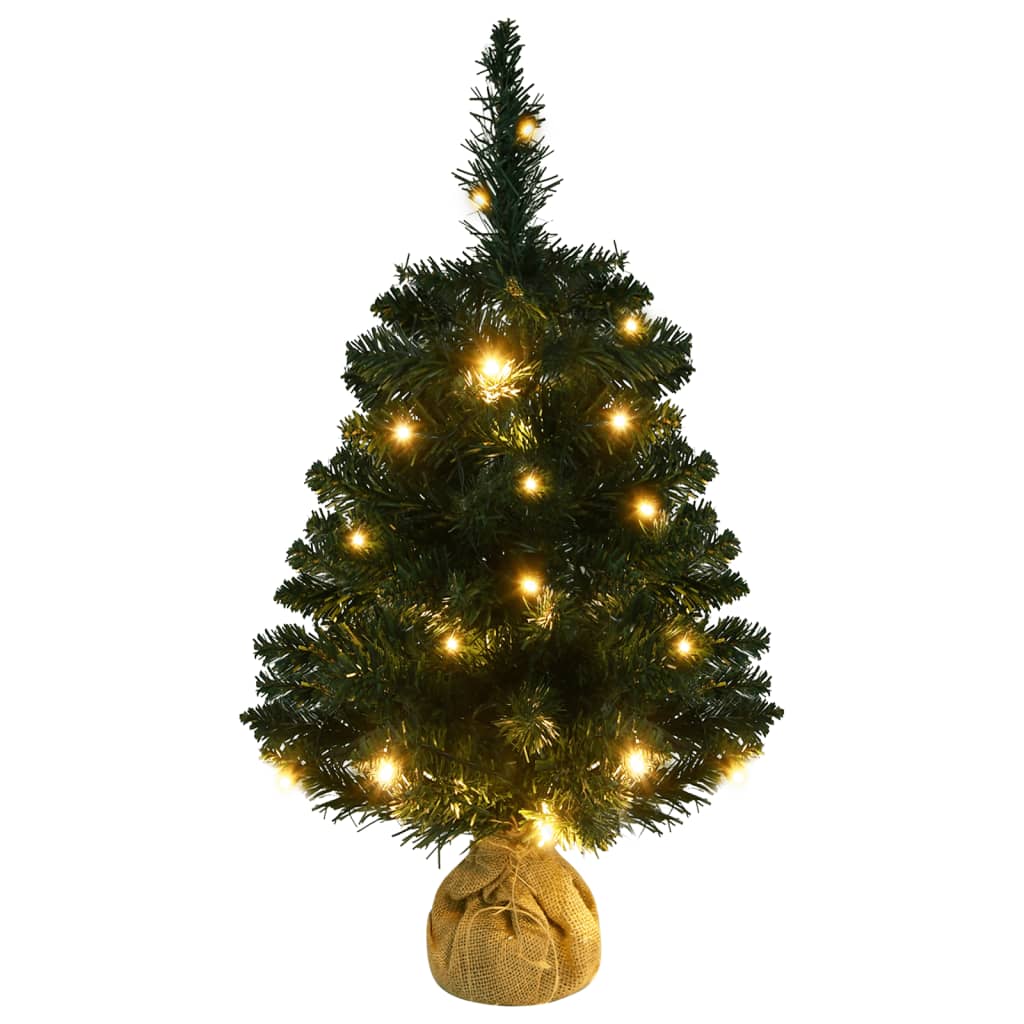 Künstlicher Weihnachtsbaum mit Ständer und LEDs Grün 60 cm PVC 125340