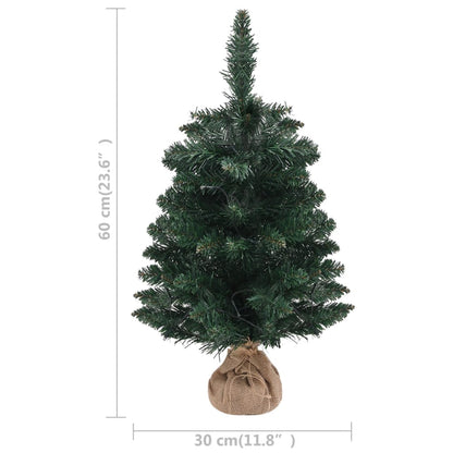 Künstlicher Weihnachtsbaum mit Ständer und LEDs Grün 60 cm PVC 125340