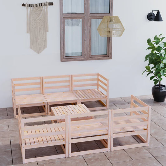 7-tlg. Garten-Lounge-Set Massivholz Kiefer 116750