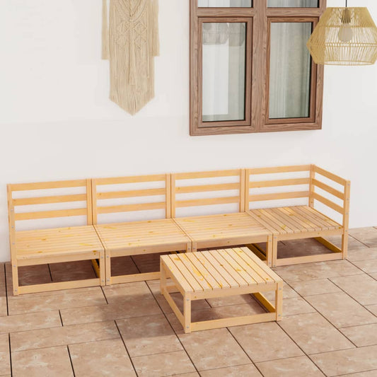 5-tlg. Garten-Lounge-Set Massivholz Kiefer 113622