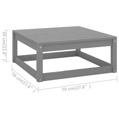 12-tlg. Garten-Lounge-Set mit Kissen Grau Kiefer Massivholz 120048