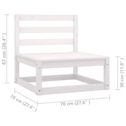 12-tlg. Garten-Lounge-Set mit Kissen Weiß Kiefer Massivholz 119942