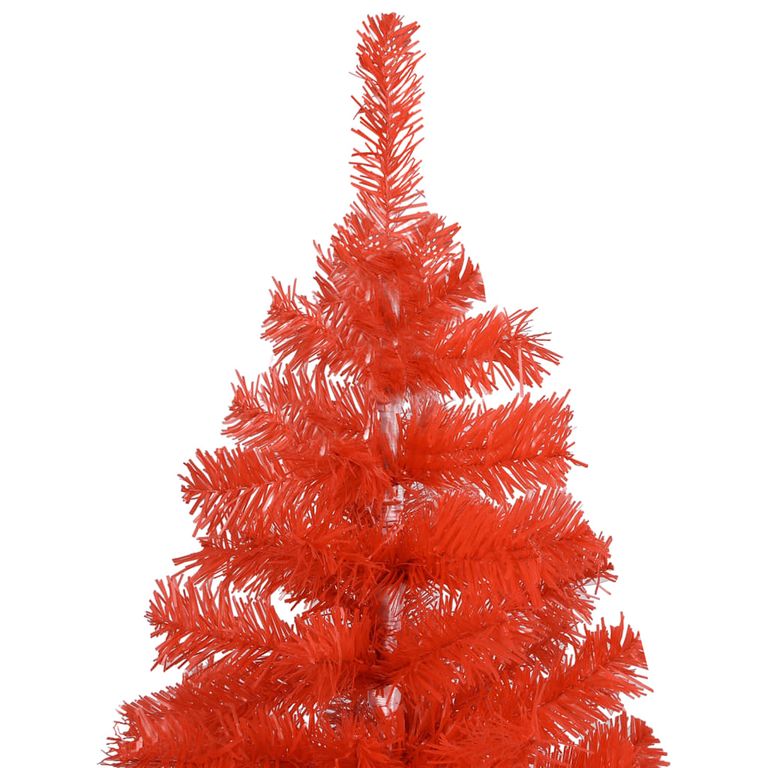 Künstlicher Weihnachtsbaum mit LEDs & Kugeln Rot 120 cm PVC 87580