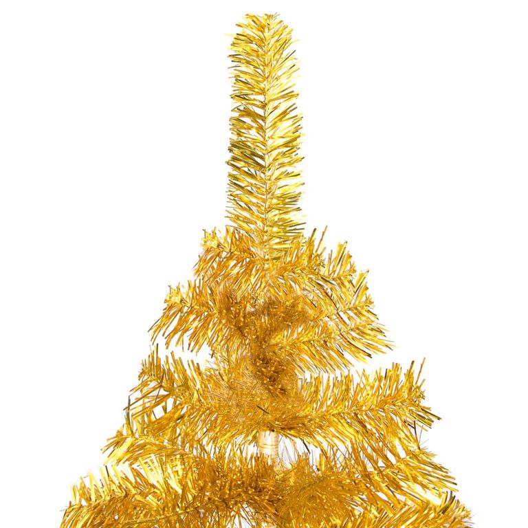 Künstlicher Weihnachtsbaum mit LEDs & Kugeln Golden 120cm PET 87515