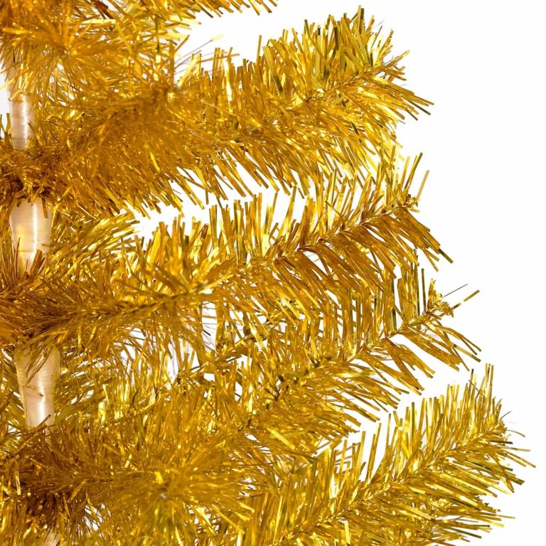 Künstlicher Weihnachtsbaum mit LEDs & Kugeln Golden 120cm PET 87515