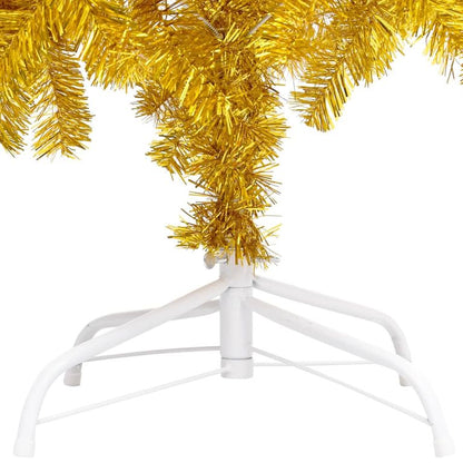 Künstlicher Weihnachtsbaum mit LEDs & Kugeln Golden 120cm PET 87515