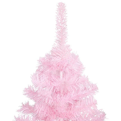 Künstlicher Weihnachtsbaum mit LEDs & Kugeln Rosa 120 cm PVC 87570