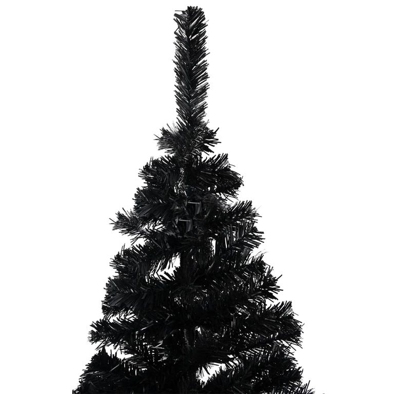 Künstlicher Weihnachtsbaum mit LEDs & Kugeln Schwarz 120cm PVC 87595