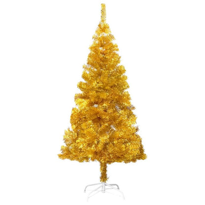 Künstlicher Weihnachtsbaum mit LEDs & Kugeln Golden 120cm PET 129339